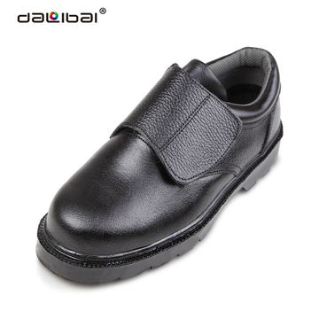 anti slip food industry black iron steel toe safety shoes